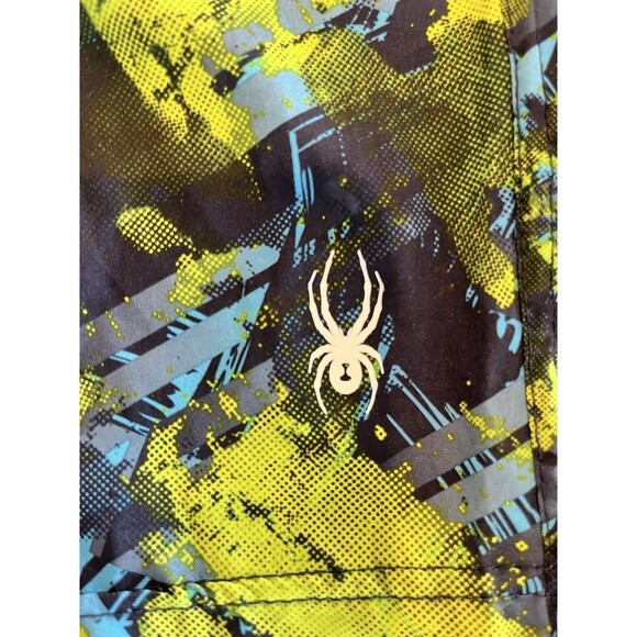 Spyder Swim Surf Sand Lined Swim Trunks Sz XLarge (18-20) Green Blue Youth - Picture 7 of 7